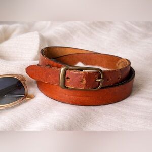 Vintage Oil-Tanned Leather Belt — Made in USA Size 30